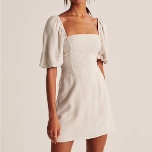Abercrombie Linen Puff Sleeve Dress